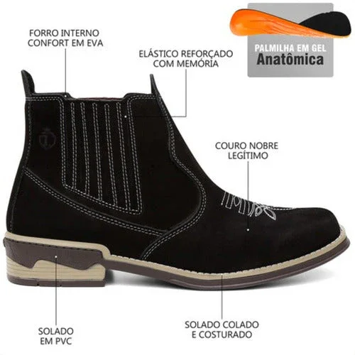 Bota Masculina Chelsea Botina Leve E Macia Palmilhas De Gel