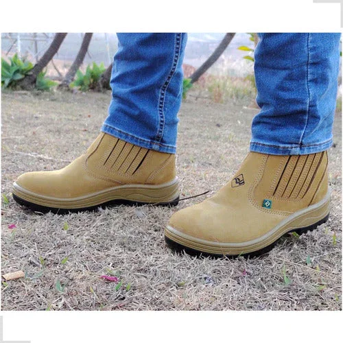 Botina Masculina De Couro Legítimo Flexfort Bota Confortável